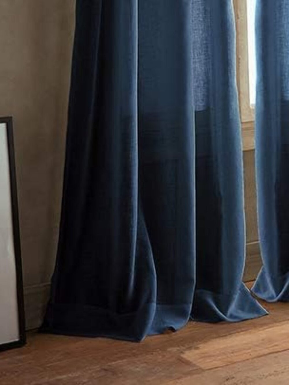 DKNY Paradox Navy Blue Sheer Curtain Panels 96" Set of 2 NWT